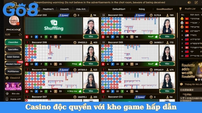 Casino độc quyền với kho game hấp dẫn
